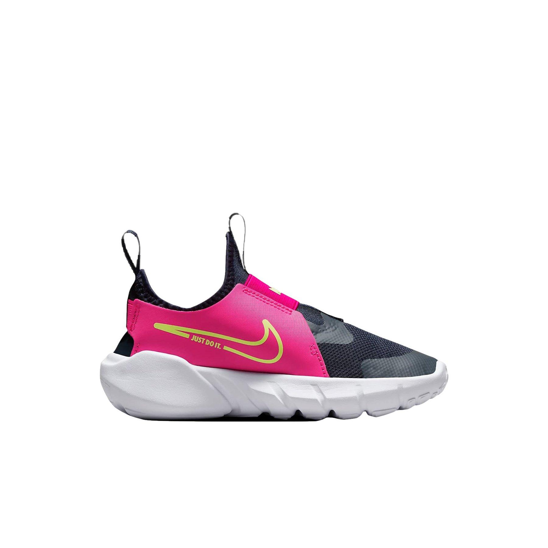 Nike girls' flex runner grade school running shoes - obsidian/fuchsia sales